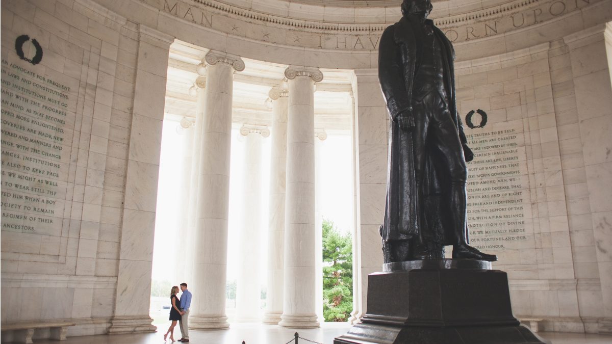 D.C. Engagement Session – Jefferson Memorial, Lincoln Memorial – Photography by Birds of a Feather  Photography